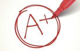 近距离观察加用红笔在纸上