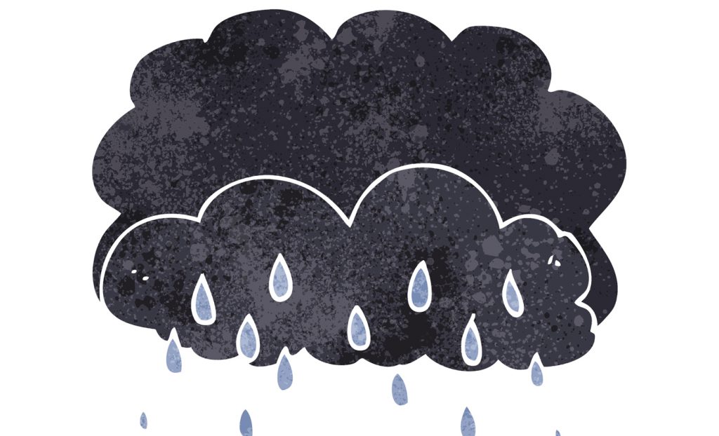 这是一张带雨的深色雷云图