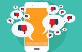 这是一幅展示手机和许多反对票的插图