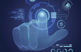 线框手触摸数字界面的插图