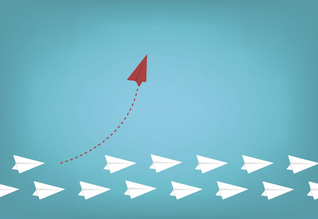 这是一架纸飞机偏离轨道的图像